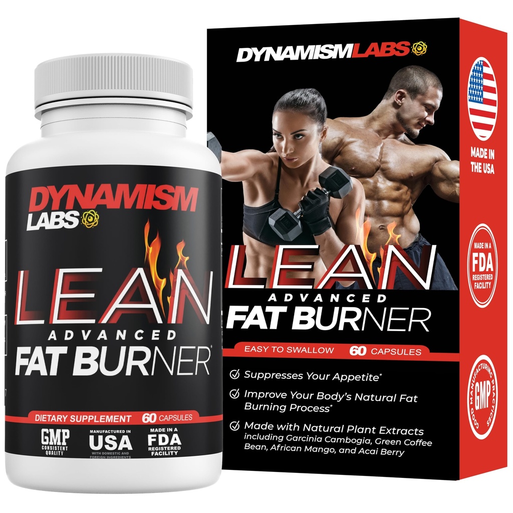 Dynamism Labs Lean Advanced Fat Burner (en anglais seulement) Garcinia Cambogia Extract, Green Tea Extract, Raspberry Ketone (en anglais seulement) Fabriqué aux États-Unis (60 comprimés)