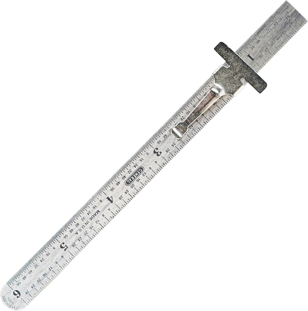 Outils généraux 300/1 6 pouces Flex précision en acier inoxydable règle, Chrome