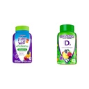 Bien en fibre de Vitafusion + Probiotiques Gommies pour adultes, 60 Compte Vitamine D3 Vitamines Gommy, Pêche, BlackBerry et Fraise Aromatisées, 50 mcg Vitamine D, 150 Compte