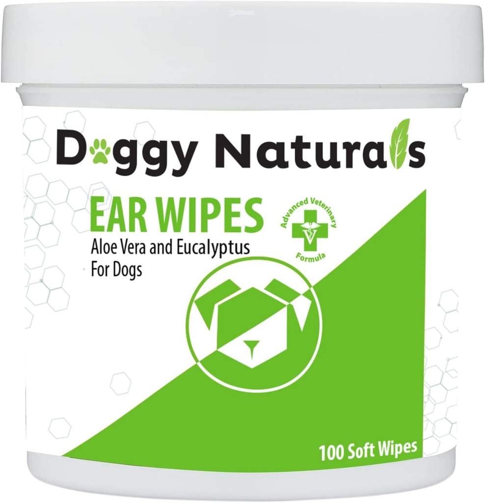 Hundereiniger mit Aloe und Eucalyptus (100 Count) - Otic Cleanser für Hunde (Made in U.S.A) (100ct Wipes mit Aloe & Eucalyptus)