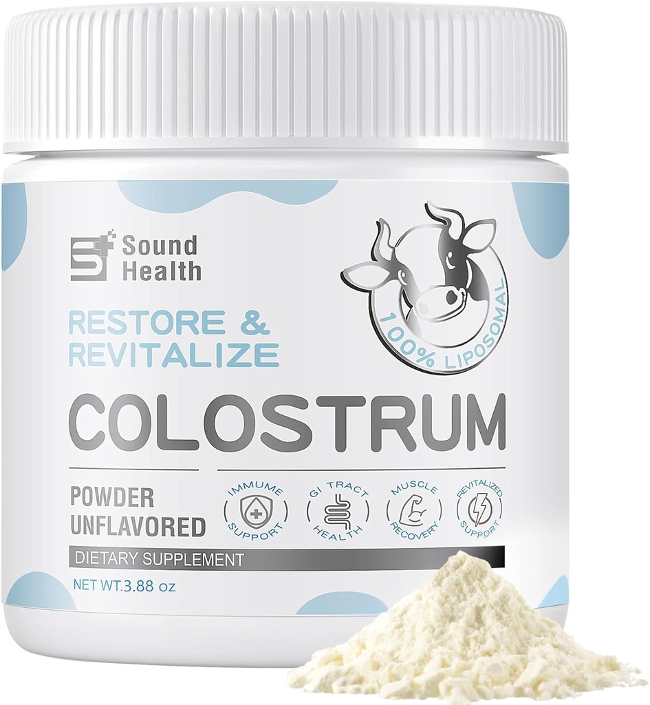Colostrum Supplement Powder for Humans - Bio-Berg-Kolostrum-Ergänzung für Gutgesundheit, Haarwachstum, Immununterstützung - Entflammt (73 Servierungen)