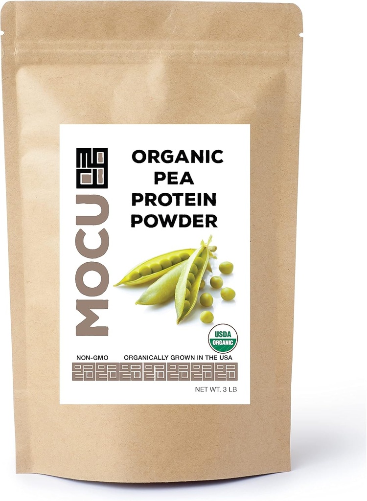 Certified Organic US Grown Pea Protein I 80% I Batch Tested für Heavy Metals I 3 LBS I Packaged Daily