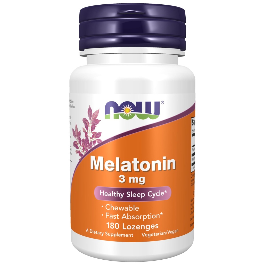MAINTENANT compléments alimentaires, mélatonine 3 mg, scavenger radicalaire libre*, cycle de sommeil sain*, 180 losanges à croquer