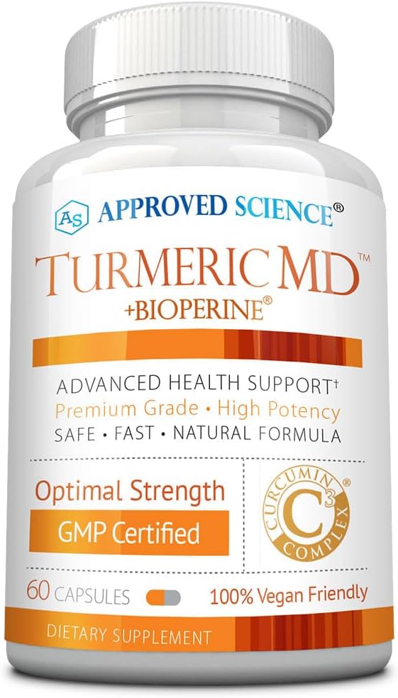 Genehmigte Wissenschaft Turmeric MD - mit BioPerine & 95% Standardisierte Kurkuminoide - 60 Kapseln (1 Monat Versorgung)