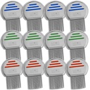 Lice Comb - (Pack von 12) Kopf-Lice-Behandlung, die individuell verpackt professionelle Edelstahl-Louse und Nit Combs entfernt Eier mit abgerundeten Tipps für Komfort