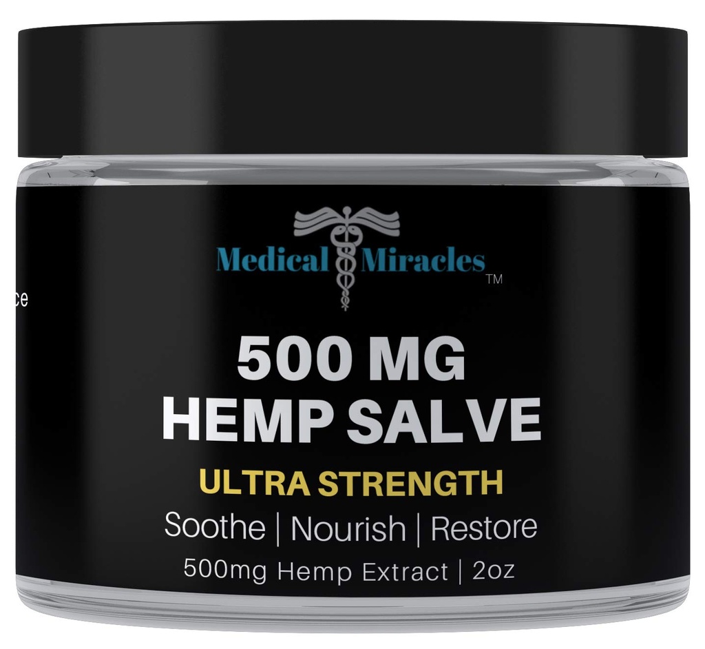 Medical Miracles Hemp 500 Mg Ultra Strength Healing Salve Ideal for Hips, Joints, Neck, Back, Elbows, Fingers, Hands, and Knees