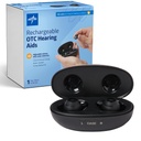 Medline wiederaufladbare OTC Hörgeräte, Schwarz, in-The-Ear, 4 Umwelteinstellungen, Wasserdicht, einstellbare Volumen, Mild zu moderaten Hörverlusten, Lärmreduzierung, Earbud Hörgeräte