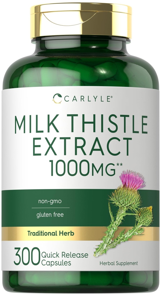 Thistle de lait de Carlyle (300 capsules) Extrait non-OGM sans gluten
