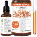Flüssige Kurkuma Curcumin mit Bioperin für verbesserte Absorption - Kurkuma-Ergänzung für Gelenkunterstützung - Kurkumaextrakt mit schwarzem Pfeffer - 2 Monate Versorgung - 4oz