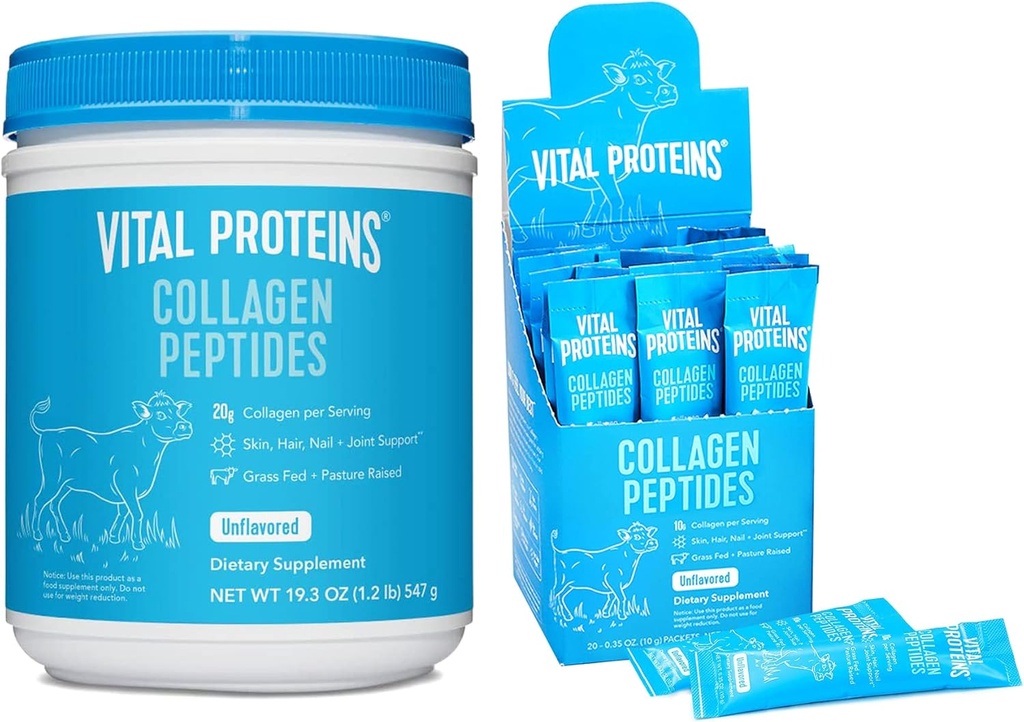Vitalproteine Collagen Peptide Pulver entflammt 19.3 OZ + 20 Count Stick Pack