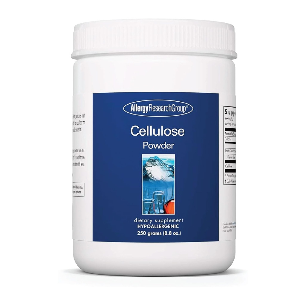 Allergie-Forschungsgruppe Zellulose-Pulver - Mikrokristallines Zellulose-Pulver, 2000mg Unlösliche Faser-Ergänzung, pulverisierte Cellulose, nicht-Fermentierbar, hypoallergen - 8.8 Oz