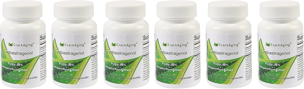 Crackaging Super-Absorption Cycloastragenol 98% Anti-Aging & Telomerase Aktivator Supplements(5mg 180 Kapseln)