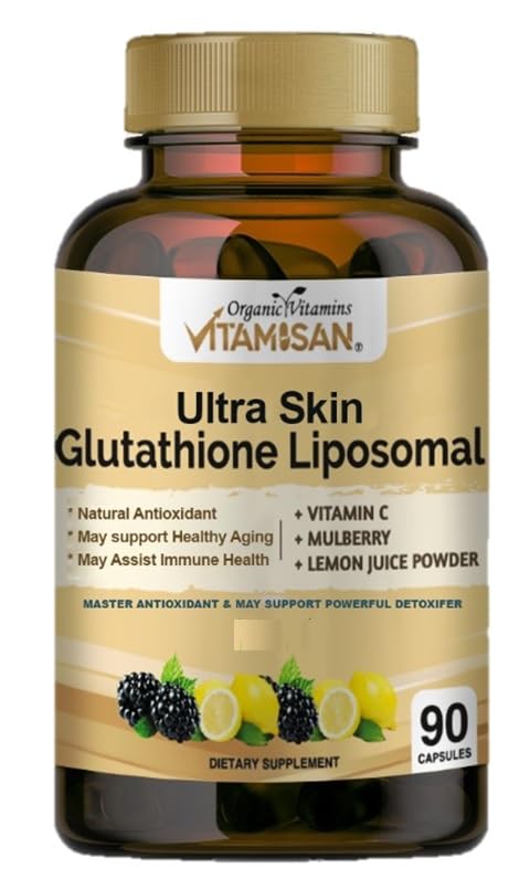 VITAMISAN Glutathione Liposomal, NAC, Milk Thistle, Collagen, Total, 90 Kapseln, Made in USA, Fresh