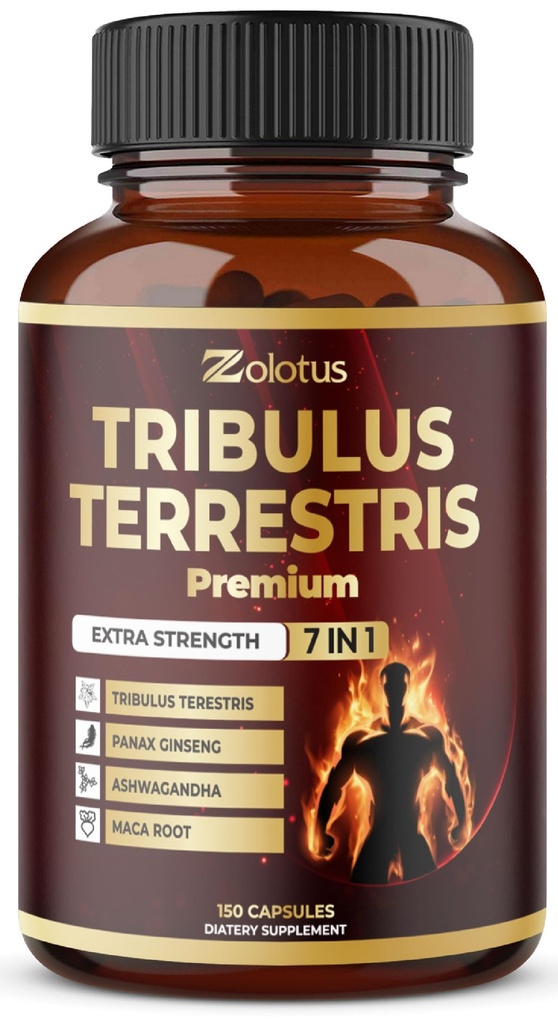 Tribulus Terrestris Supplement für Männer und Frauen, 5-Monats-Versorgung mit Ashwagandha, Panax Ginseng, Saw Palmetto, Maca, Shilajit, 150 Count