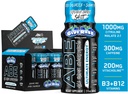 Alle Schwarz Alles Energie Schüsse | 12 Pack | 300mg Koffein | Blau Razz | Zero Sugar | Energy Focus Supplement | Nootropic Blend für Gym oder Arbeit