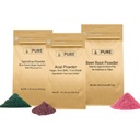 PURE ORIGINAL INGREDIENTS Beet Root, Spirulina und Acai Pulver Bundle, verschiedene Größen, Non GMO, Kräuterergänzungen