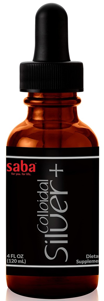 Saba Kolloidal Silber 50PPM, 4Fl Oz.- Saisonales Wellness, Immununterstützung -Dieses Multi-Use-Produkt kommt in Handy für mehrere der kleinen Unfälle des Lebens. Es ist ein Must-Have in jedem Haushalt -24 Servierungen