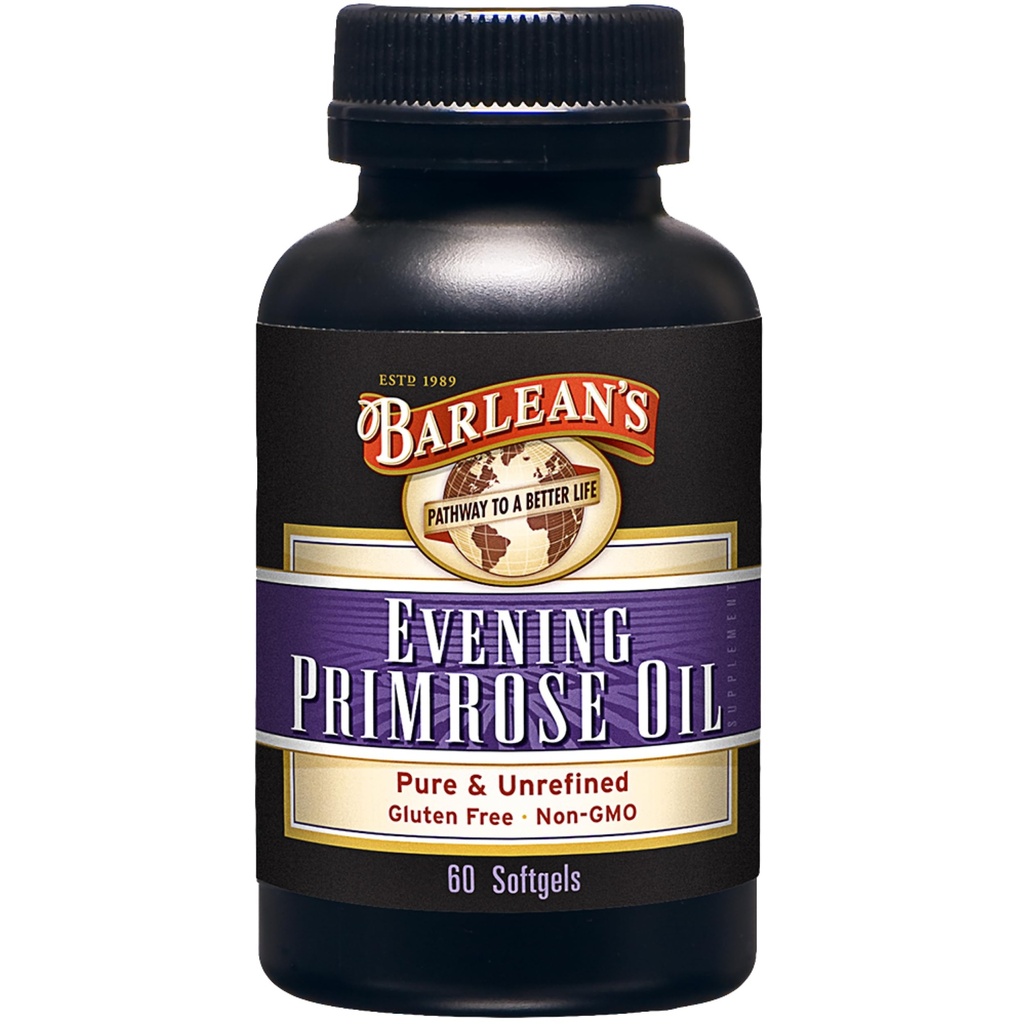 Barlean's Evening Primrose Oil Softgels mit Gamma-Linolensäure (GLA) - Non-GMO, Gluten-Free - 60-Softgels