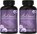 Avlimil® Hormon Balance & Menopause | Relief von Mood Swings, Hot Flashes, Night Sweats and Irritability - Isoflavones, Black Cohosh, Raspberry, Valerian, Sage, Red Clover, Lemon Balm - 2 Monate