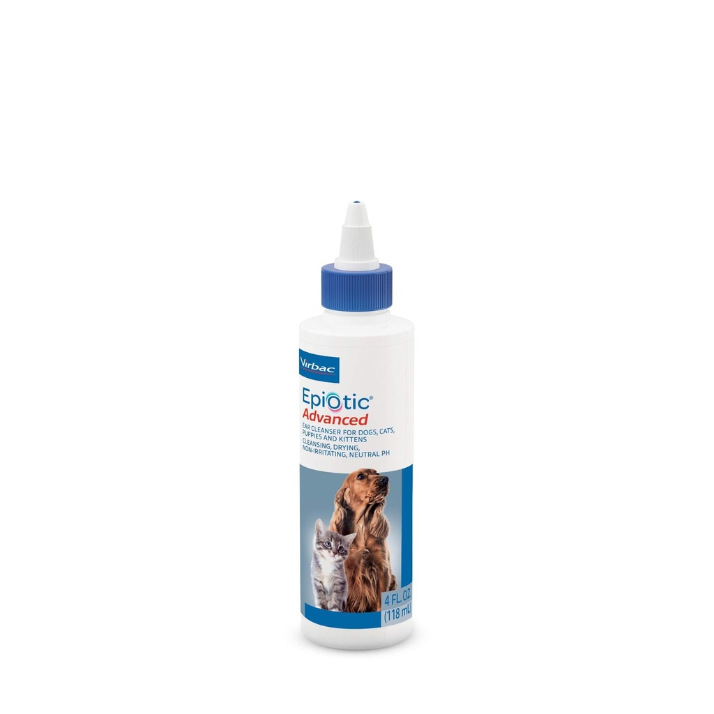 Virbac EPIOTIC® Avancé Nettoyeur d'oreilles Résistant et doux pour chiens et chats de tous âges, 4 oz