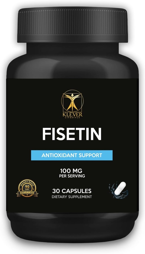 Klever Lifestyle | Fisetin | Bioflavonoid | Antioxidante Ergänzung, Anti-Aging-Effekte, Hautgesundheit, Metabolische Vorteile | 30 Kapseln | 100mg pro Servieren