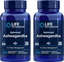 Life Extension Optimized Ashwagandha, 150 Veg Caps (Pack von 2) - Non-GMO, Glutenfrei, Vegetarische Kapseln