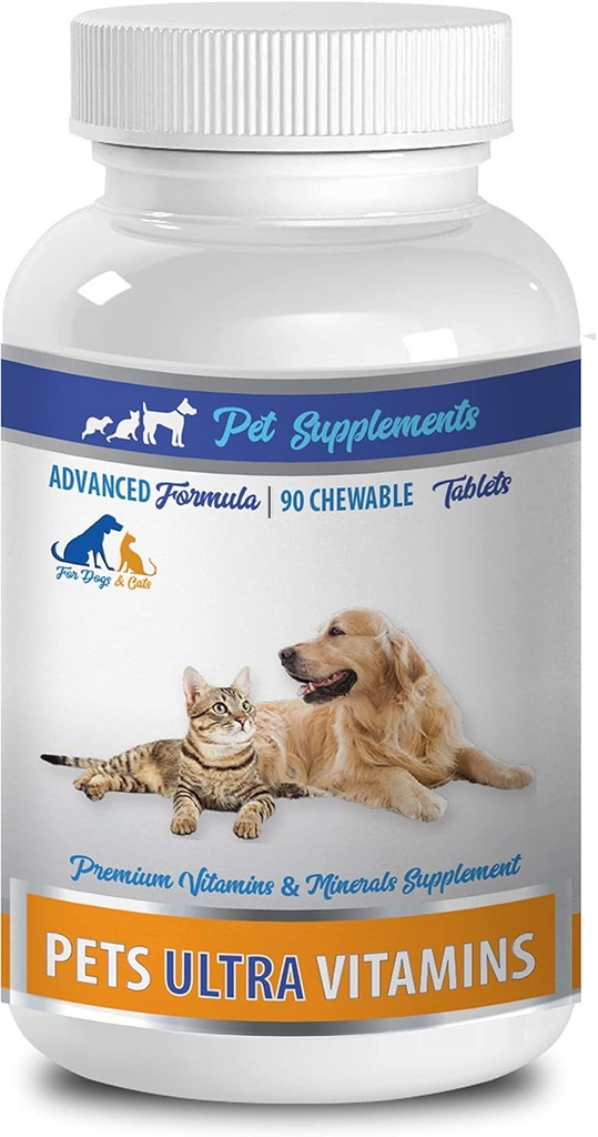 Katze Immunsystem Unterstützung - Ultra Vitamine für Haustiere - Hunde und Katzen - Leistungsstarke Mineralien - Katze Kalziumergänzung - 1 Flasche (90 Chews)