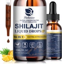 16 in 1 Shilajit Resin Liquid Drop, Shilajit W/Ginseng, Turmeric, Rhodiola, Wolfberry, Amla & Vitamins, Shilajit Supplement für Männer & Frauen mit 85+ Trace Minerals & Fulvic Acid, 1 Fl Oz