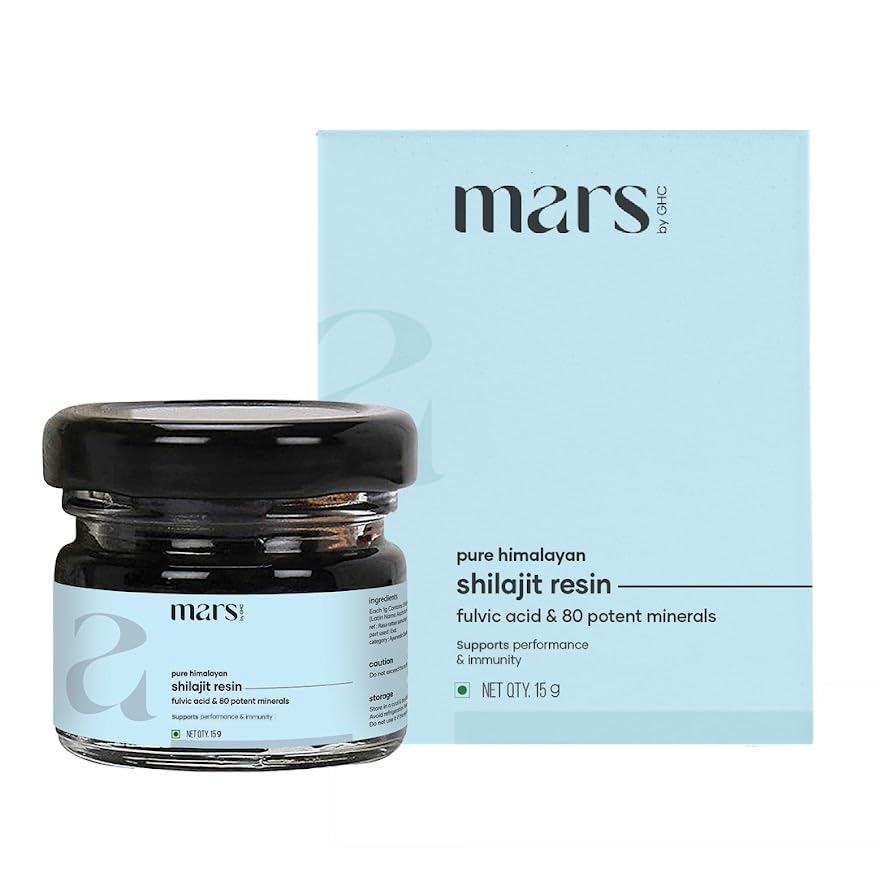 Mars Himalayan Organic Shilajit Resin | Natural Resin Sourced from The Himalayas | Supports Vitality, Energy & Overall Wellness | 15g | Pack of 1
