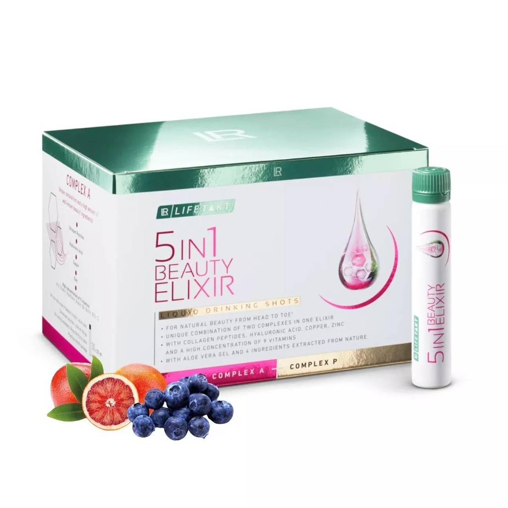 LR Health&Beauty Lifetakt Beauté Elixir 5 sur 1 femmes ongles de peau santé avec collagène 30x25 ml
