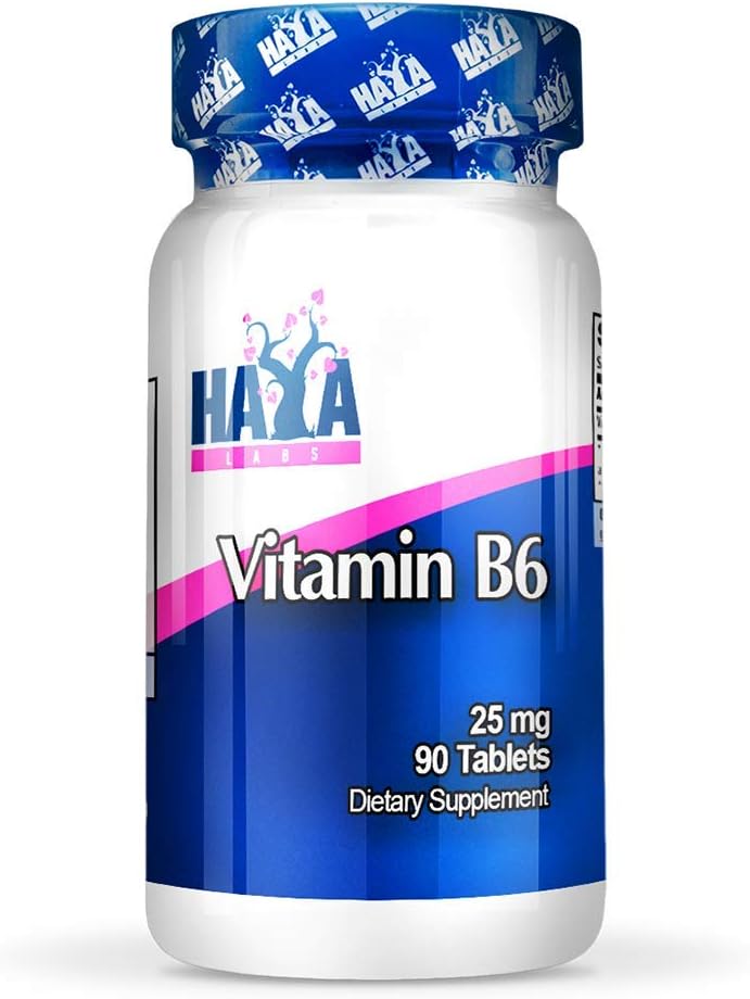 HAYA LABS Vitamin B6 / 25mg / 90 Tabs. Energie und gesundes Immunsystem, Energie- und Leistungsunterstützung, Stoffwechsel von Kohlenhydraten
