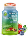 Vegan Ganzes Essen Täglich Multivitamin ohne Eisen, Methyliertes Multivitamin für Frauen und Männer, hergestellt mit Früchten & Gemüse, B-Komplex, Probiotika, Enzyme, CoQ10, Omegas, Turmeric, Non-GMO, 90 Count