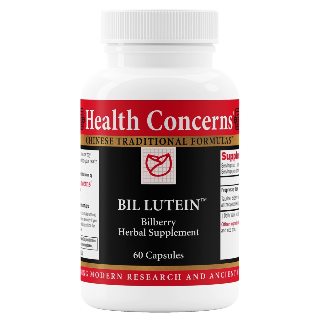 Health Concerns Bil Lutein – Eye Health & Vision Support – Lutein, Bilberry & Taurine Supplement – Antioxidantien für retinale Gesundheit, Nachtsicht, Zirkulation, & Macular Degeneration – 60 Kapseln