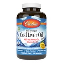Carlson - Cod Liver Oil Gems, 460 mg Omega-3s, Plus Vitamine A und D3, Wild Caught Norwegian Arctic Cod Liver Oil, Sustainable Sourced Nordic Fish Oil Capsules, Zitronen, 150 Softgels