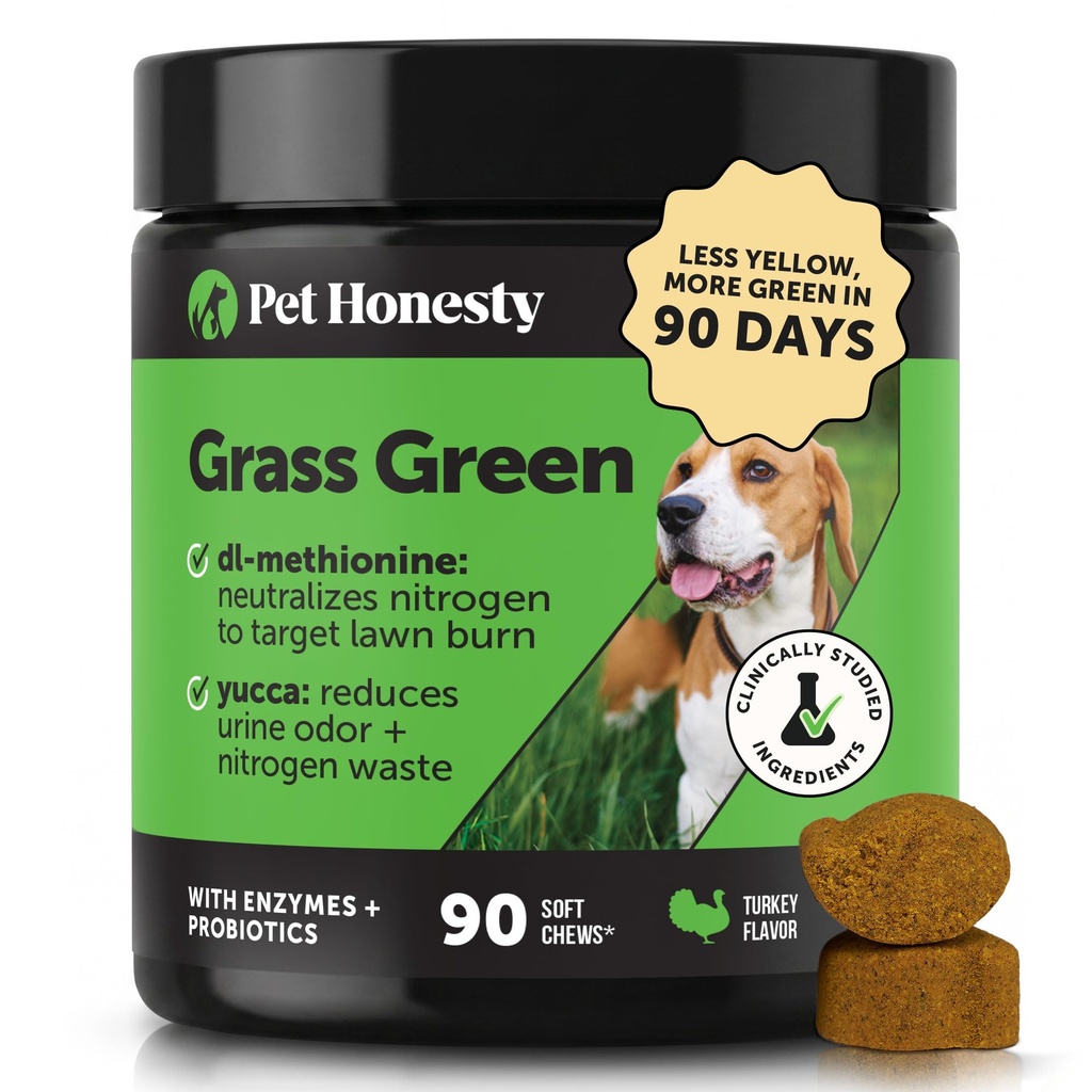 Grass Green Dog Chews - Urin Neutralisator für Rasen, Hund Pee Grass hilft Yard Aufenthalt Green Addressing Burn Spots mit Probiotics & Enzymes (Türkei)