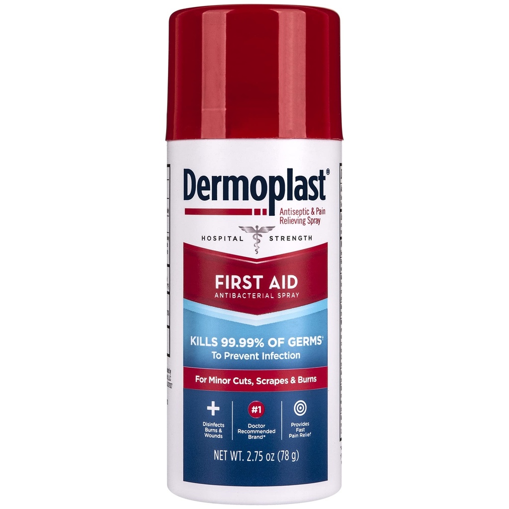 Dermoplast First Aid Spray, Analgesic & Antiseptic Spray für Minor Cuts, Scrapes und Burns, 2.75 Unze (Packaging May Vary)