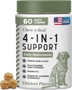 Alle in 1 Hunde Vitamine und Nahrungsergänzungsmittel, 60 Soft Chew Multivitamine mit Glucosamin, Probiotika, Omega Fish Oil -für Haut, Mantel, Hip, Joint & Gut Health -Senior, Welpen, große & kleine Hunde
