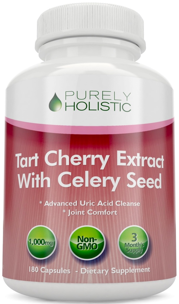 Tart Cherry Extract Kapseln 1000mg - 180 Kapseln, 3 Monate Versorgung - Mischung mit Tart Cherry und Celery Seed Powder