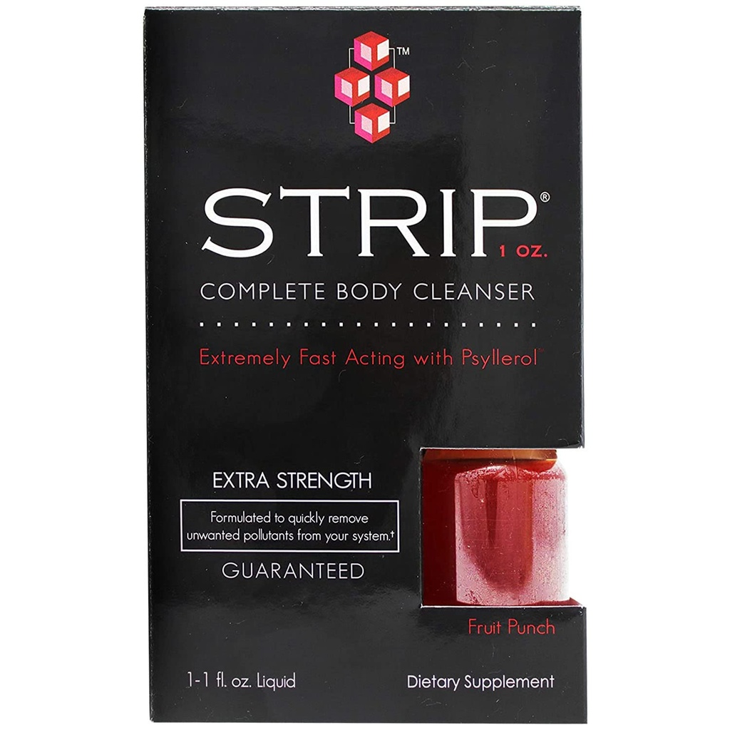 Wellgenix Strip Nettoyez le liquide de désintoxication - Nettoyeur du corps entier - boisson détoxifiante extra-forte - Nettoyez rapidement le flush - 1 Oz Fruit Punch