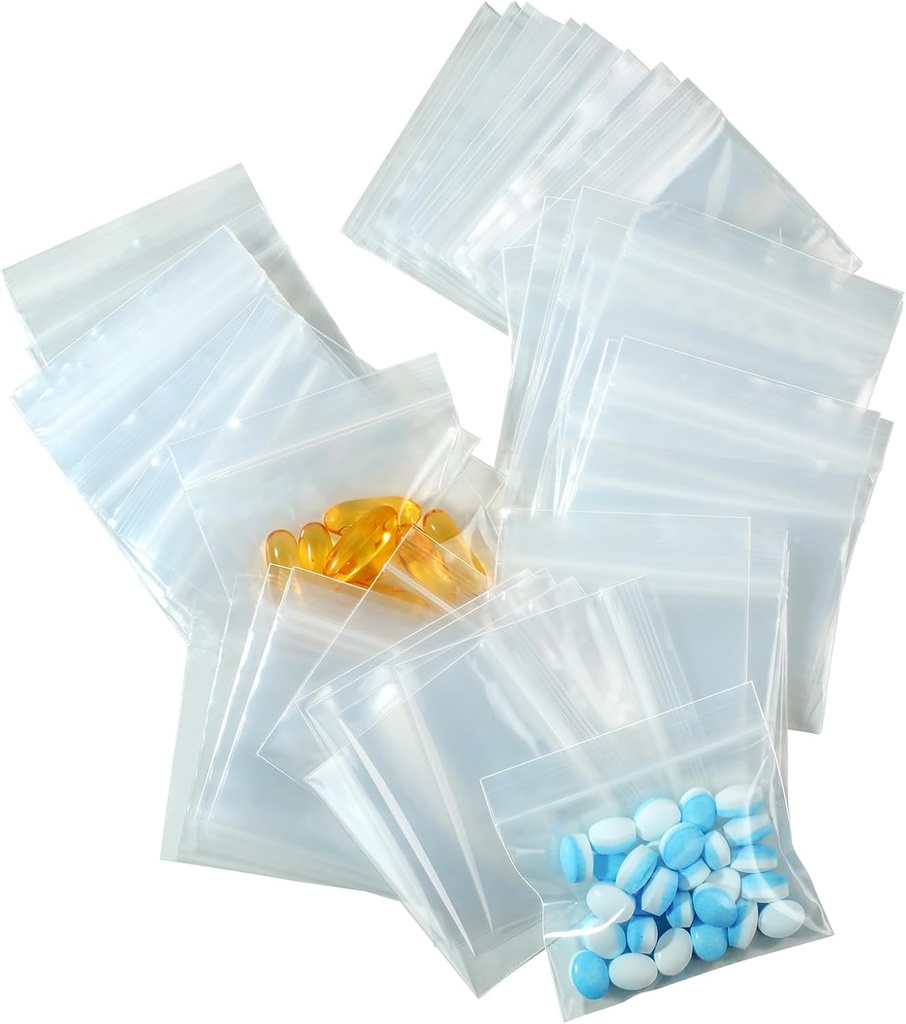 125 Packs Pill Pouch Taschen 6 mil 3x2.75'', Bpa Kostenlose Reise Medizin Organizer, Pill Organizer Multi-Purpose klare kleine tragbare, Pillen Fall für Geld, Pillentaschen für Meds, Lagerung, Verpackung & Reisen