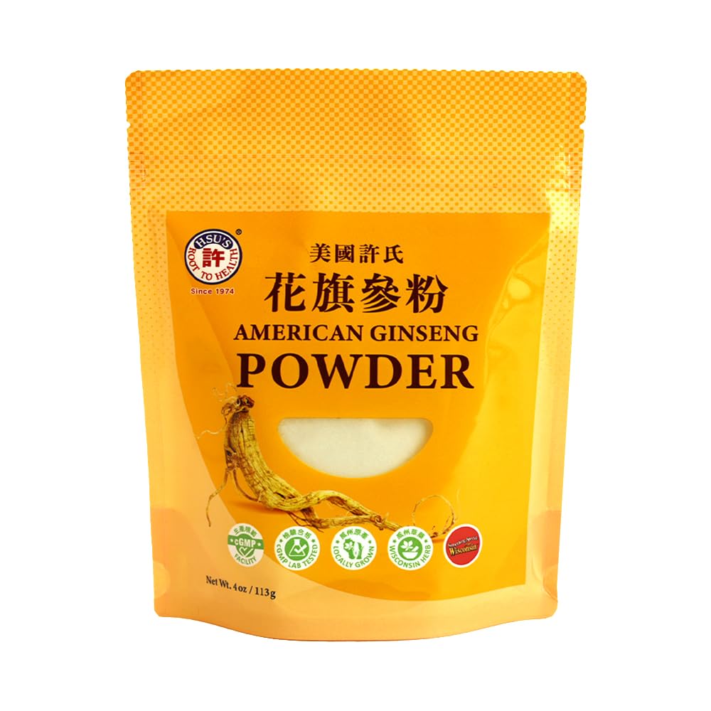 Hsu's SKU 1174 | American Ginseng Powder | Cultivated Ginseng from Marathon County, Wisconsin 许 许 distribued 西 4oz Bag, 😉