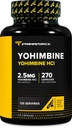 PrimaForce Yohimbine HCl 2,5 mg, 270 Kapseln - Premium Supplement, Boosts Performance, Zero Fillers, Non-GMO und Glutenfrei