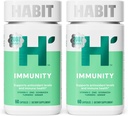 Habit Immunität Ergänzung 2 Pack (120 Kapseln) - New Look, Echinacea, Elderberry, Turmeric, Zink Blend zur Unterstützung Immungesundheit und Antioxidantien Ebenen, Vegan, Non-GMO