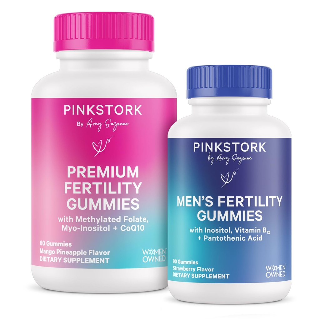 Gummies de fertilité pour les femmes et les hommes - Soutien à la conception prénatale - Inositol, COq10, Folate - Balance hormonale