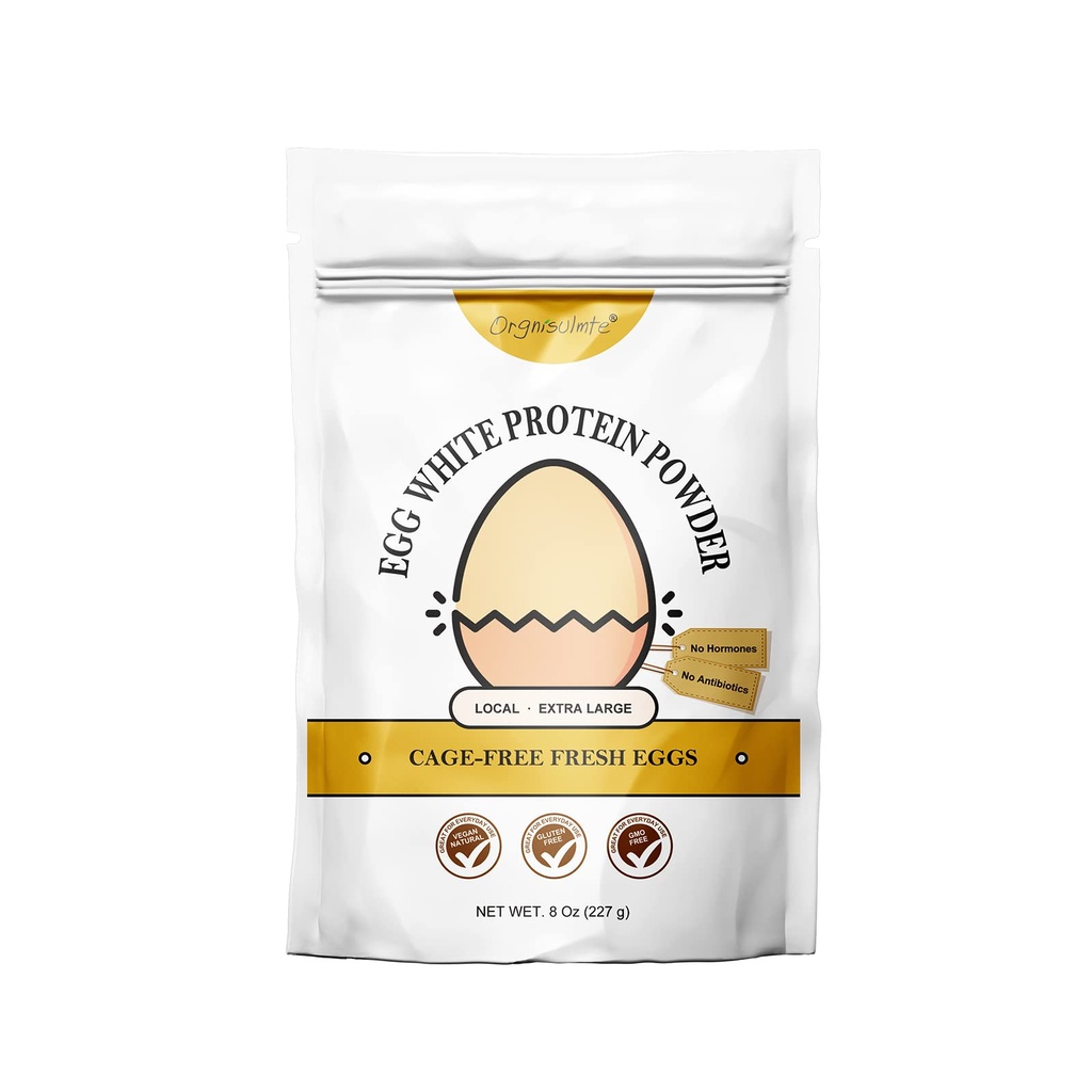 Orgnisulte Oeuf blanc poudre de protéines 8 Oz, pasteurisé blanc d'oeufs séchés Protéines, sans gluten, sans OGM, sans aromatisé, sans rang élevé fouet pour la cuisson, desserts 227g