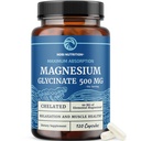 Magnesium Glycinate 500mg | Hohe Absorption | Chelat für Muskelentspannung, Knochen, Herz, Nerve, Schlaf &amp; ruhige Unterstützung für Frauen & Männer | Magnesium Chelat Supplement & Bisglycinat Complex | 120ct