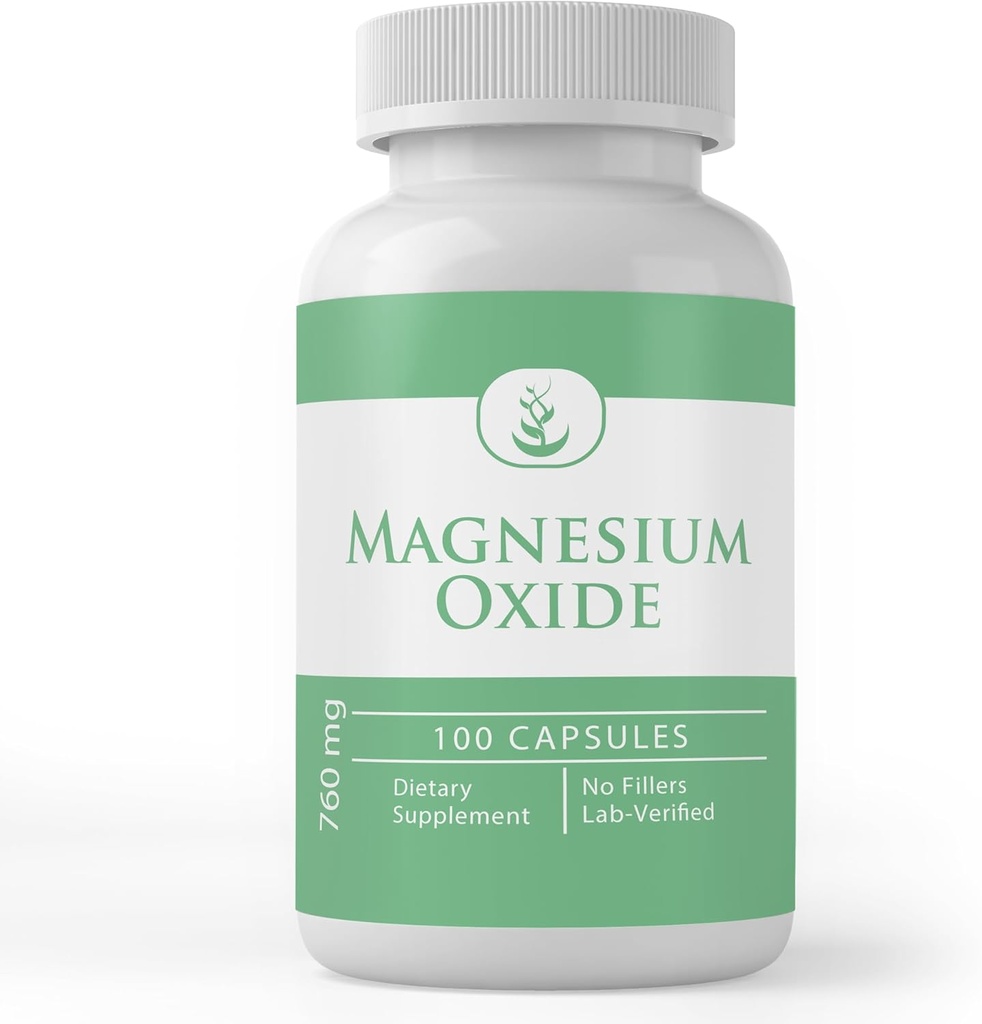 Pure Original Zutaten Magnesiumoxid, Immer rein, keine Additive oder Füllstoffe, Lab Verifiziert (100 Kapseln)