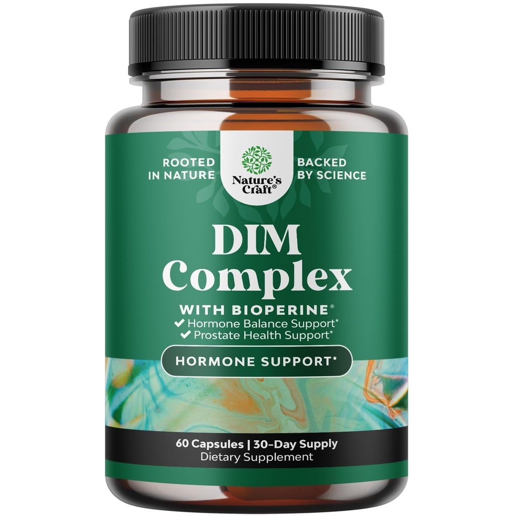 Pure DIM Ergänzung für Männer mit Bioperine - DIM Estrogen Blocker für Männer für Hormon Balance & Prostata Gesundheit - Diindolylmethan Testosteron Complex mit Broccoli Florets - 60 Kapseln