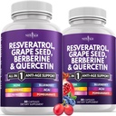 NEU AGE Resveratrol, Berberine, Grape Seed Extract, Quercetin, Polyphenol Supplement für Frauen und Männer mit Noni Extract, N-Acetyl Cystein, Acai Extract - 120 Kapseln