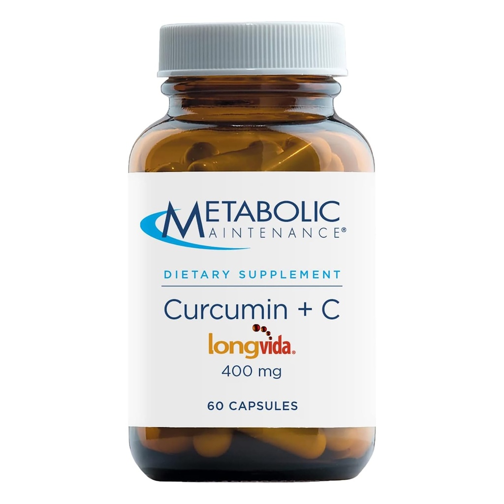 Metabolic Maintenance Curcumin + C - Longvida + Vitamin C Enhanced Curcumin Supplement für Gehirnfunktion und Gelenkmobilität (60 Kapseln)